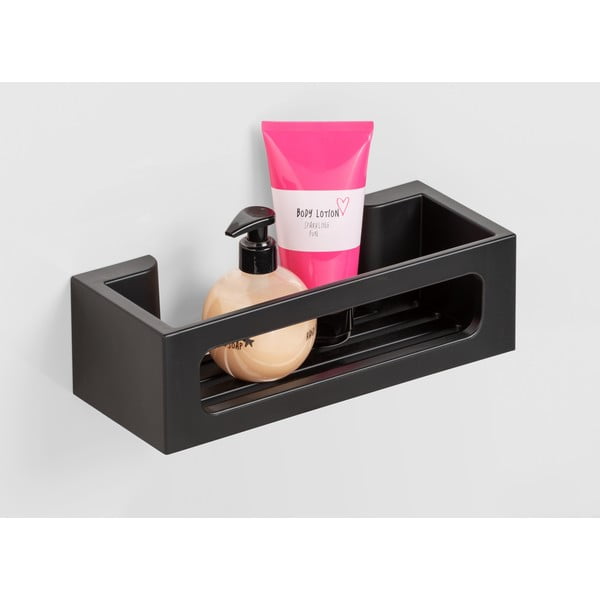 Mensola in plastica nera autoportante per il bagno Bralia - Wenko-image-1