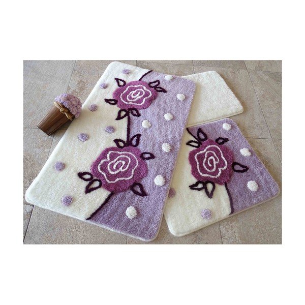 Set di 3 tappeti da bagno Violeta - Foutastic