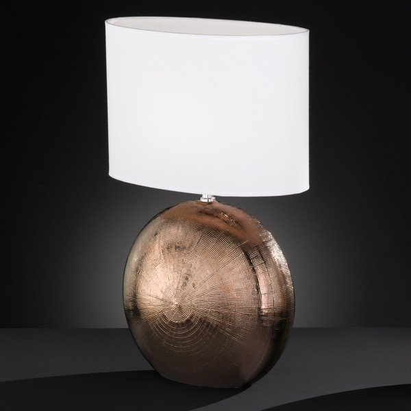 Lampada da tavolo bianco-marrone, altezza 53 cm Foro - Fischer & Honsel-image-2