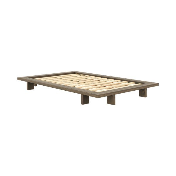 Letto singolo marrone in pino massiccio con rete inclusa 120x200 cm Japan – Karup Design