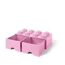 Scatola portaoggetti rosa chiaro con due cassetti - LEGO®