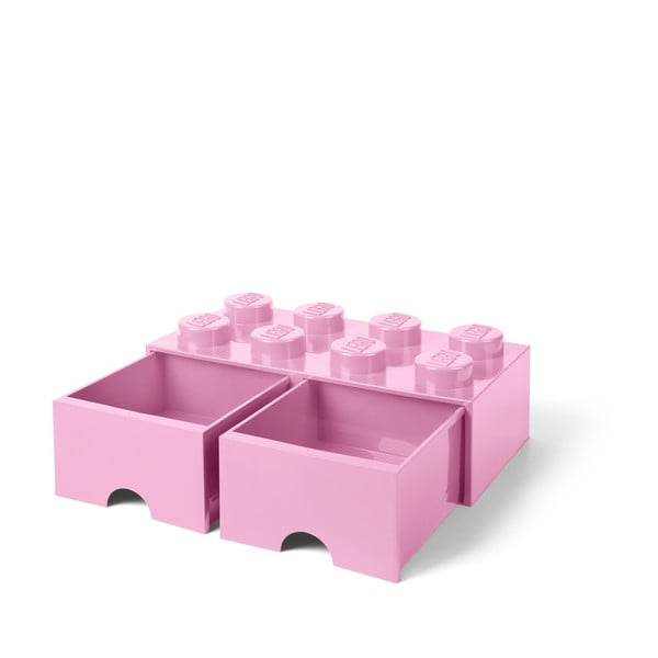 Scatola portaoggetti rosa chiaro con due cassetti - LEGO®