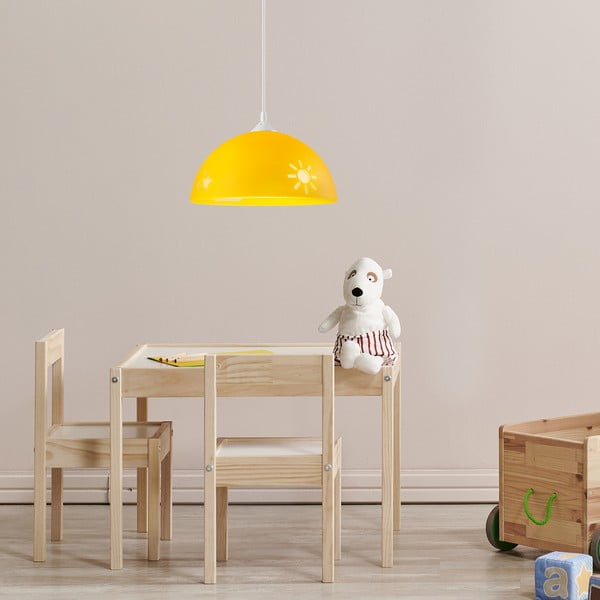 Apparecchio per bambini giallo ocra con paralume in vetro ø 30 cm Day & Night - LAMKUR-image-2