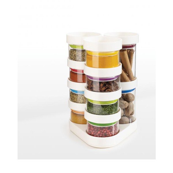 Rotační stojan s kořenkami SpiceStore, bílý