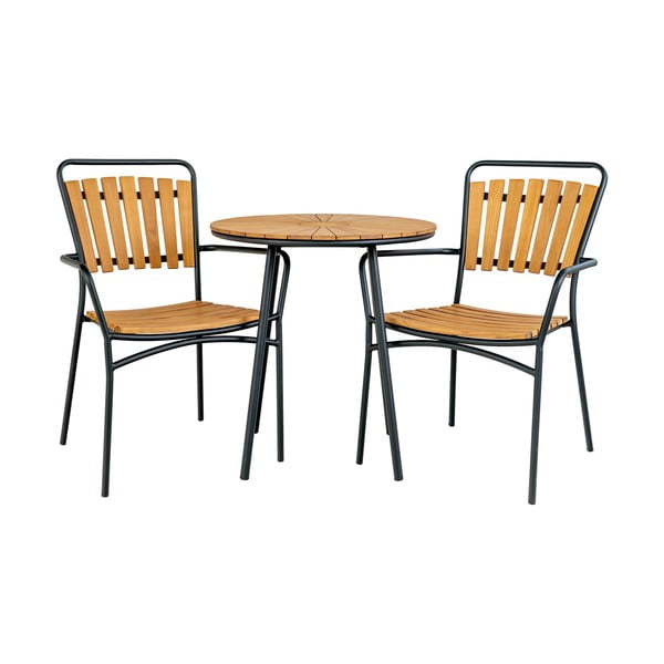Tavolo da pranzo da giardino rotondo in teak massiccio ø 70 cm Cleveland – House Nordic-image-4