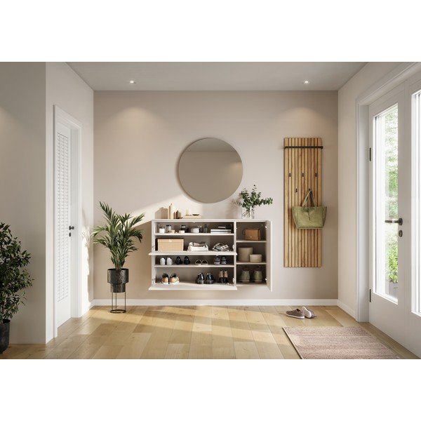 Scarpiera color crema da parete 137x78x41 cm – Germania-image-1