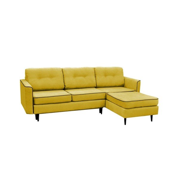 Divano letto giallo con gambe nere Libellula, angolo destro - Mazzini Sofas-image-3