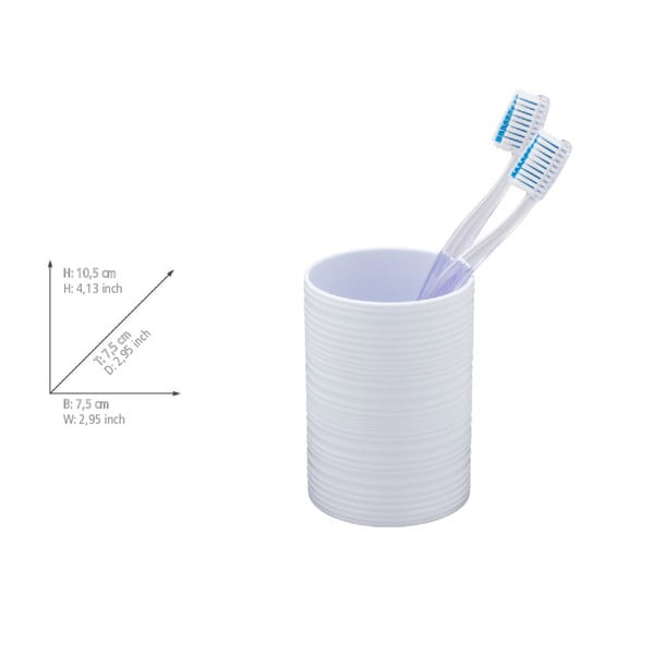 Portaspazzolino bianco opaco in plastica Lyon – Allstar-image-3