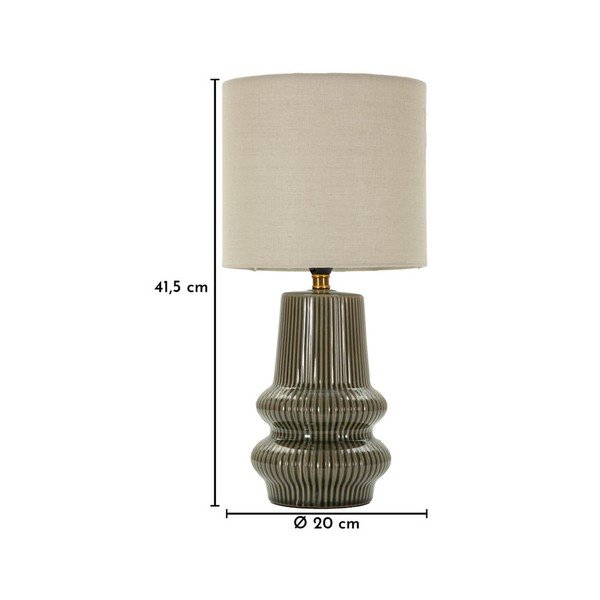 Lampada da tavolo color kaki/color crema in ceramica con paralume in tessuto (altezza totale 41,5 cm) Harmony – Mauro Ferretti-image-4