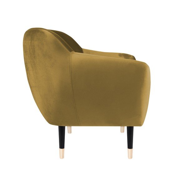 Poltrona giallo senape con gambe nere Amelie - Mazzini Sofas-image-3