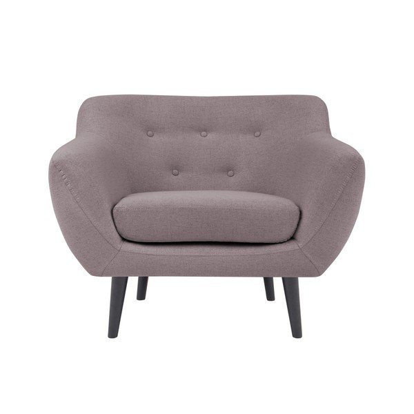 Poltrona rosa con gambe marroni Piemonte - Mazzini Sofas