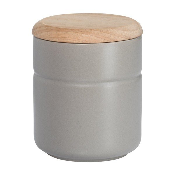 Barattolo in porcellana grigia con coperchio in legno Tinta, 600 ml - Maxwell & Williams