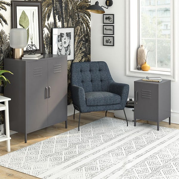 Mobiletto grigio in metallo 80x102 cm Bradford - Støraa-image-1