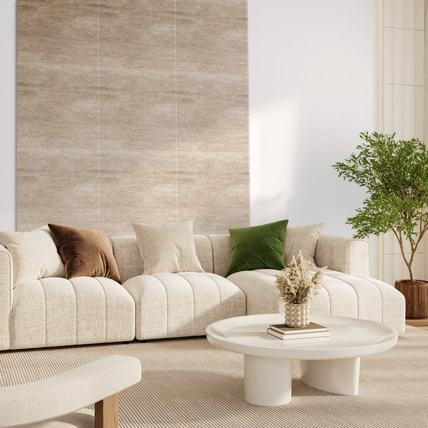 Set di pannelli acustici in tessuto 2 pz 60x60 cm Travertine II – Styler-image-1