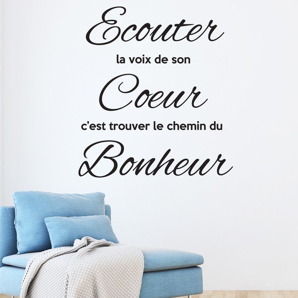 Černá samolepka Ambiance Quote Écouter
