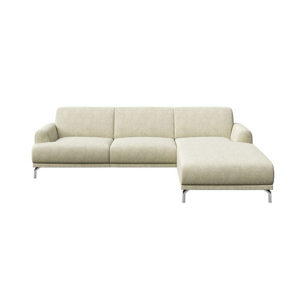 Divano angolare beige chiaro Puzo, angolo destro - MESONICA