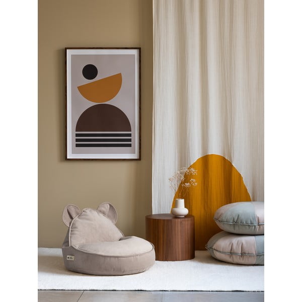 Pouf a sacco per bambini beige con rivestimento in velluto Bear – Wigiwama-image-3