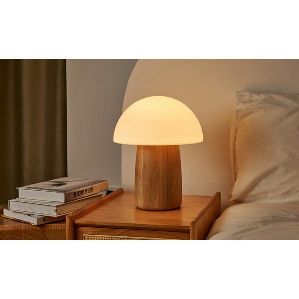 Lampada da tavolo dimmerabile in colore naturale con paralume in vetro (altezza 32 cm) Alice - Gingko-image-2