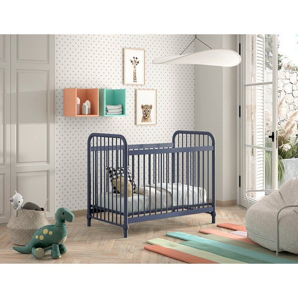 Lettino in metallo blu 60x120 cm BRONXX - Vipack-image-1