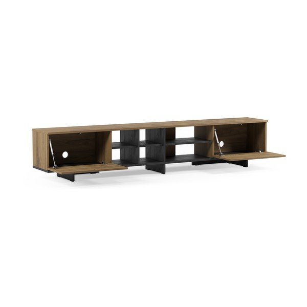 Mobile TV nero/di colore naturale con effetto rovere 230x44x36 cm Cequoia – Marckeric-image-3