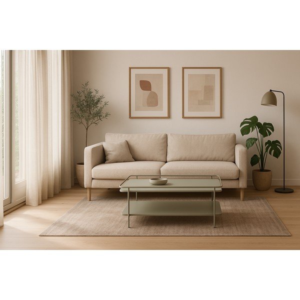 Tavolino da salotto verde in metallo 55x110 cm Yuba – Unique Furniture-image-1