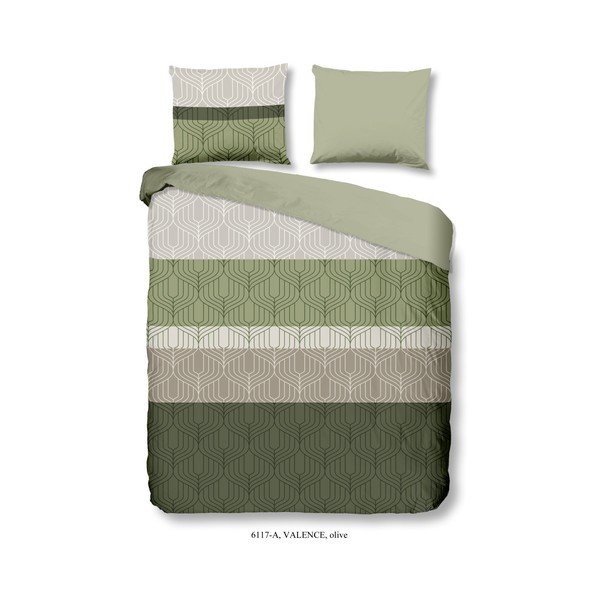 Biancheria da letto matrimoniale in cotone verde Valence, 200 x 240 cm - Good Morning