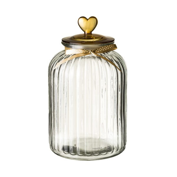 Vaso in vetro con coperchio dorato Unimasa Heart, 5,4 l - Casa Selección