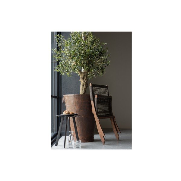 Tavolo da giardino nero, ø 40 cm Fer - WOOOD-image-4