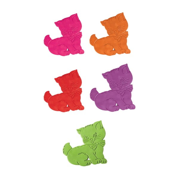 Set di tappetini antiscivolo per bambini 5 pz per la vasca 11x12,5 cm Chatons – MSV