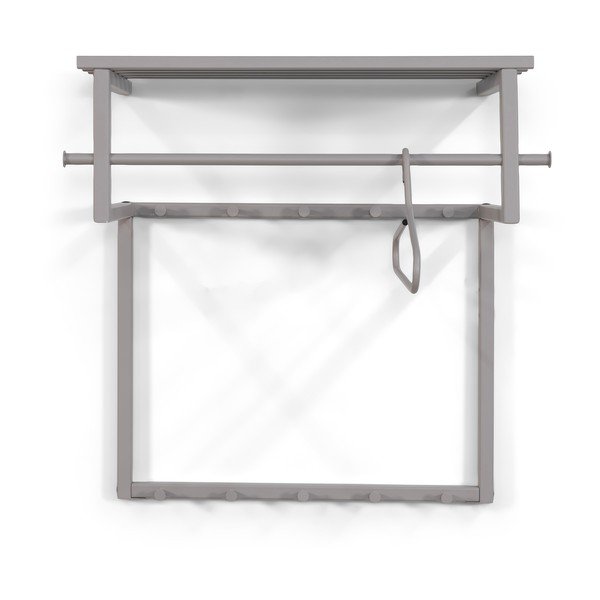 Attaccapanni da parete grigio tortora in metallo con scaffale 76 cm Rizzoli – Spinder Design-image-2