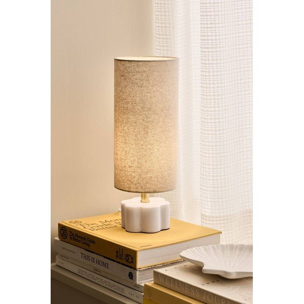 Lampada da tavolo bianca/beige in lino (altezza totale 33 cm) Joline – Ellos Home-image-1