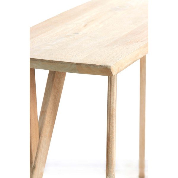 Tavolo consolle di colore naturale in mango massiccio 44x160 cm Quenza – Light & Living-image-4