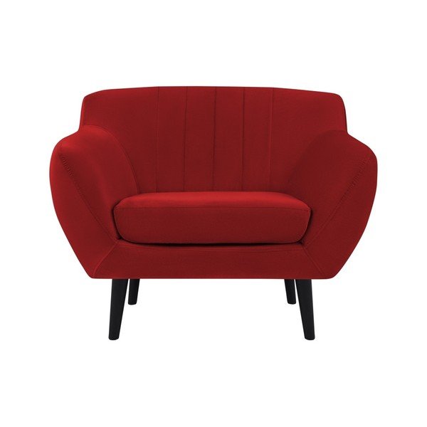 Poltrona in velluto rosso Toscane - Mazzini Sofas