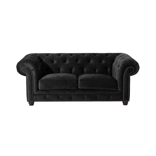 Divano nero Orleans Velvet, 196 cm - Max Winzer