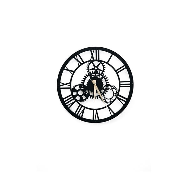 Orologio da parete nero Davin Clock, ⌀ 48 cm - Wallity