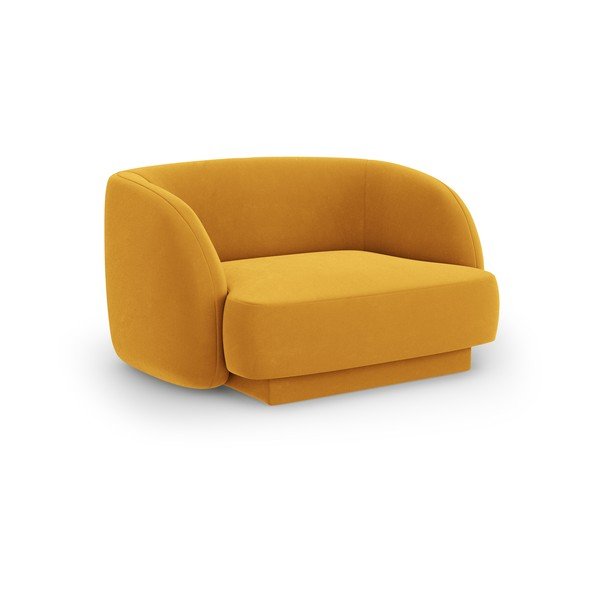 Poltrona in velluto color senape Miley - Micadoni Home