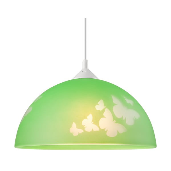 Lampada per bambini verde con paralume in vetro ø 30 cm Mariposa - LAMKUR-image-4