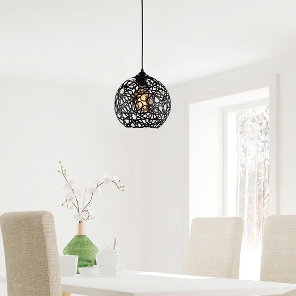 Apparecchio a sospensione nero ø 25 cm Fellini - Opviq lights-image-1