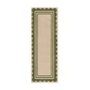 Passatoia in lana tessuta a mano di colore verde-naturale 80x230 cm Lois Scallop - Flair Rugs