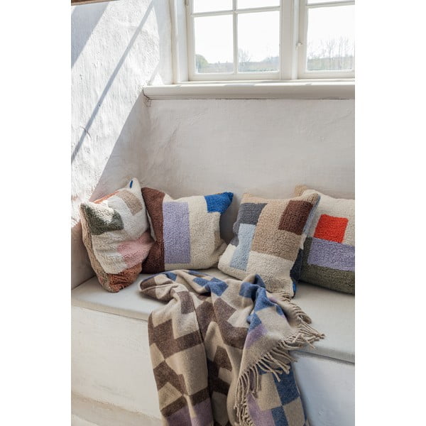 Coperta blu-marrone con lana 130x190 cm Maze - Mette Ditmer Denmark-image-1