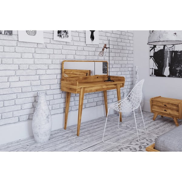 Toletta in rovere con specchio 110x45 cm Retro - The Beds-image-1