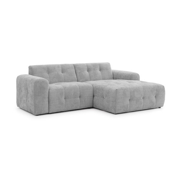 Divano angolare grigio chiaro (con penisola a destra/con chaise lounge) Melva – Ropez
