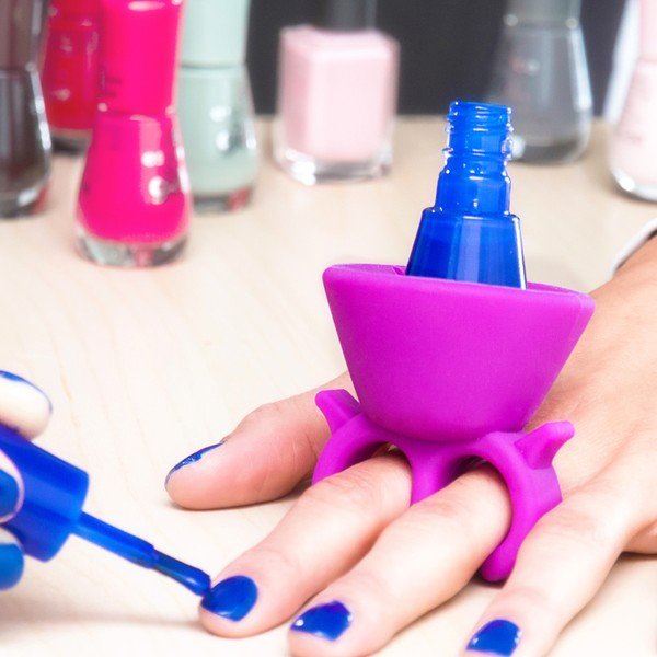 Fialový držák laku na nehty InnovaGoods Home Nail Salon-image-1