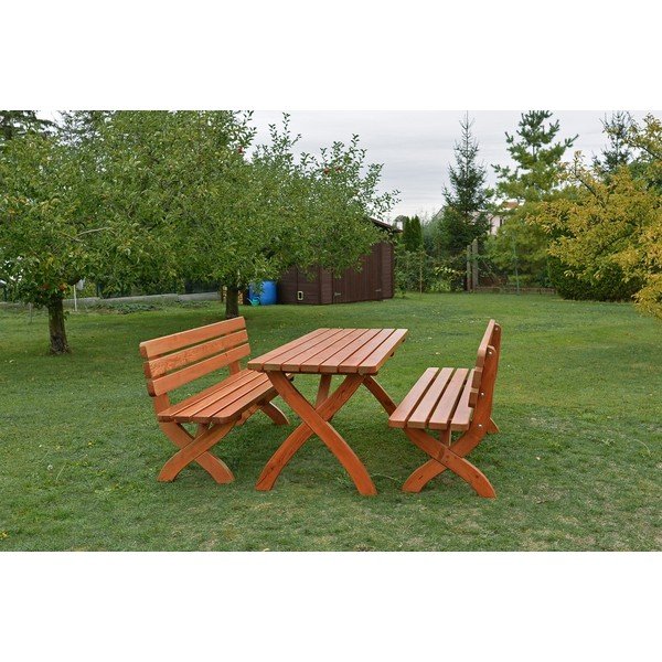 Panchina da giardino in legno marrone Strong - Rojaplast-image-1