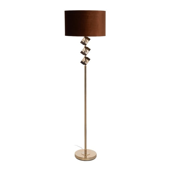 Lampada da terra in marrone e oro con paralume in tessuto (altezza 163 cm) - Ixia