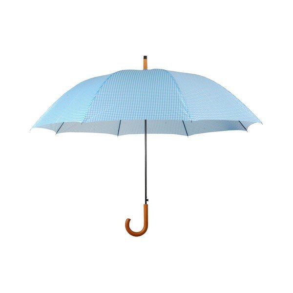Světle modrý deštník s dřevěnou rukojetí Esschert Design Rain