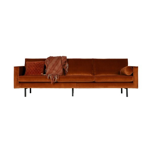 Divano arancione con rivestimento in velluto 277 cm Rodeo – WOOOD-image-3