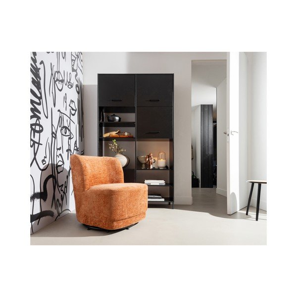 Poltrona in velluto arancione Atty - WOOOD-image-1