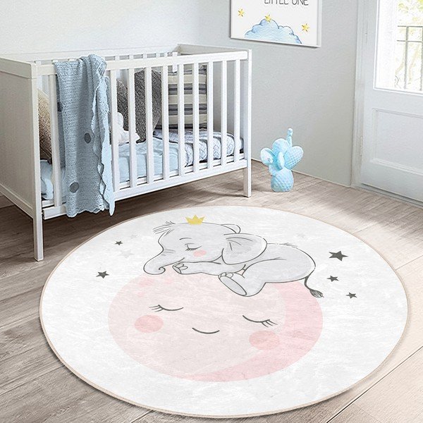 Tappeto bianco per bambini ø 120 cm Comfort - Mila Home-image-1
