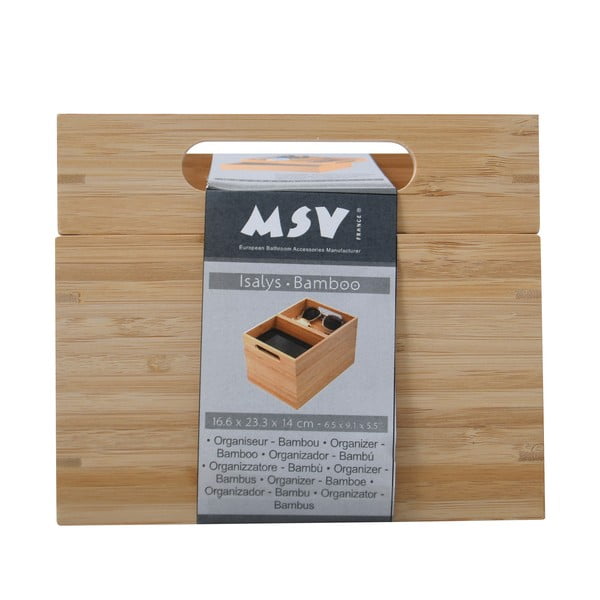 Organizer da bagno di colore naturale in bambù per cosmetici Isalys – MSV-image-4